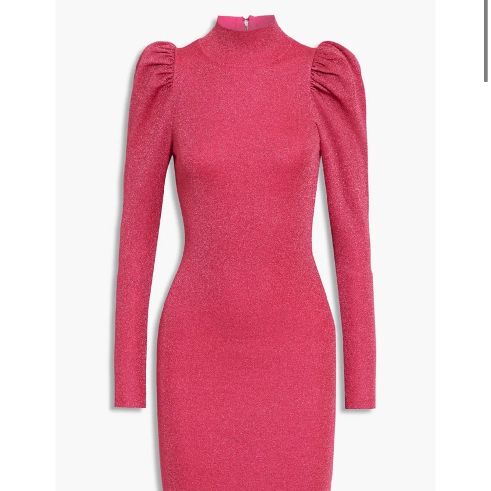 Alice and Olivia hot pink long sleeve sparkling dress - Picture 2 of 7